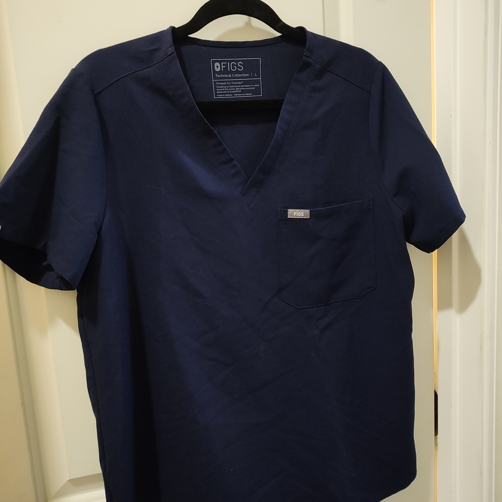 FIGS Women's Navy V-Neck Scrub Top